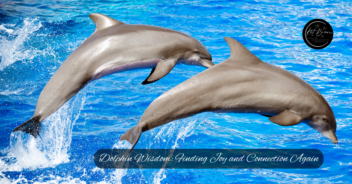 Dolphins leaping together in the ocean